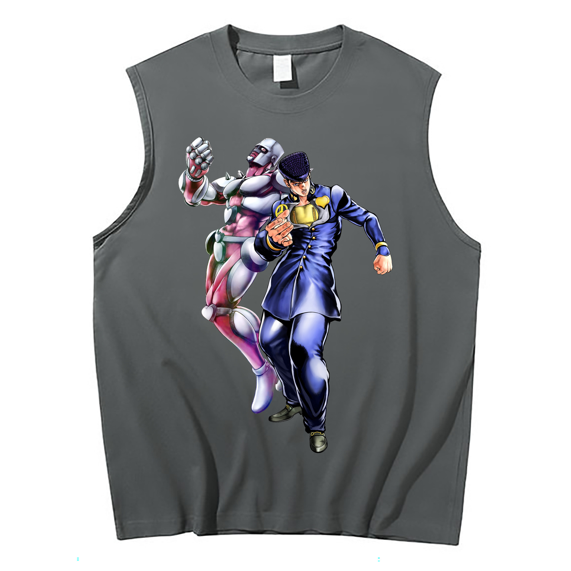 （画像用） ジョジョの奇妙な冒険 ひがしかた じょうすけ JoJo's Bizarre Adventure Higashikata Josuke コットン100％タンクトップ（フロントプリント）
